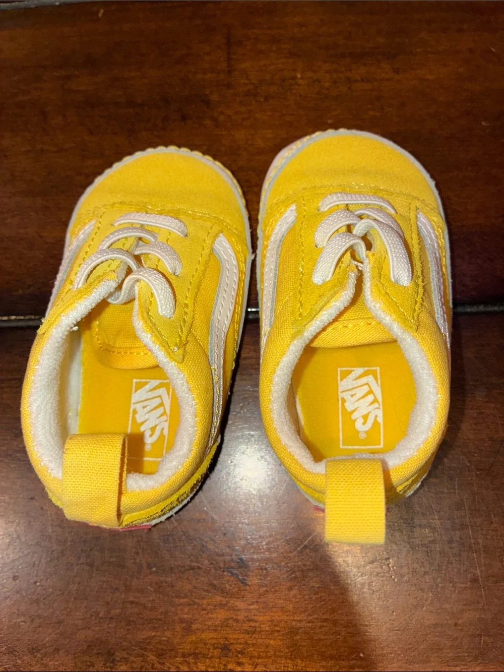 Vans Baby Shoes – Size 3 Slip-On V Crib – Off the Wall Aspen Gold/White (ABBA)